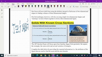 Calculus 8.7 & 8.8 Volume of Cross Sections