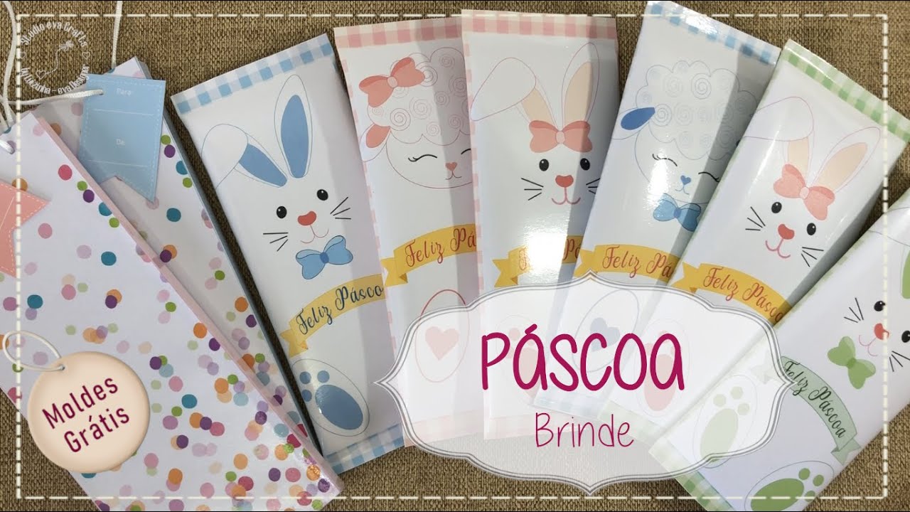 Páscoa - Embalagem para Barra de Chocolate │Sacolinha para presente │Como Fazer? │Arquivos Grátis