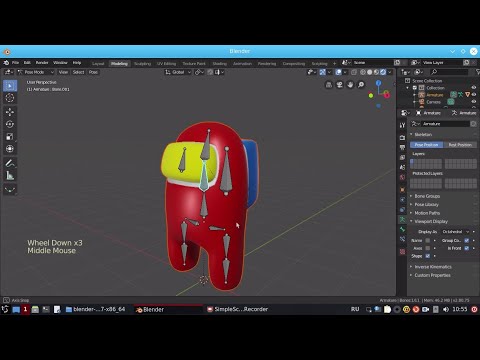 Простой персонаж в Blender 3D пошагово. Анимация персонажа: заставляем бегать по кругу