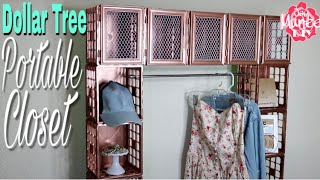 Dollar Tree DIY Portable Crate Closet is perfect DIY Hack for small spaces. This DIY Clothing Rack is all Dollar Tree and is made 