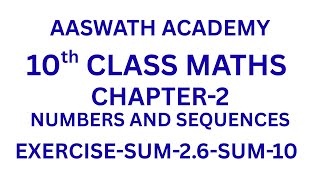 10Th Cl Maths-Exercise-2.6-Sum-10 Tamilnadu Syllabus Chapter 2 Number Sequence Samacheer Kalvi