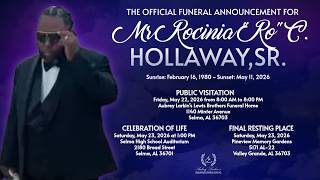 Celebration of Life for Mr. Rocinia "Ro" Canard Hollaway, Sr.