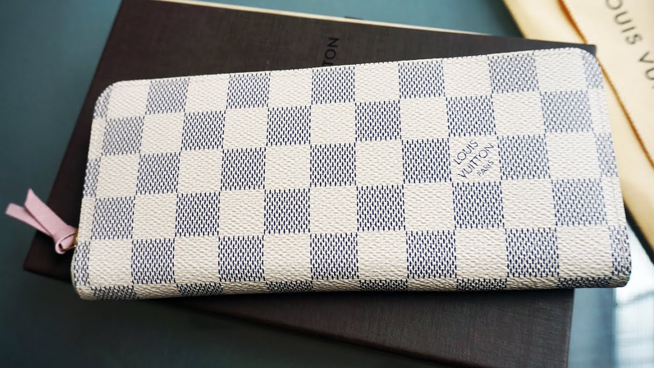 UNBOXING - Louis Vuitton Damier Azur Clemence Wallet w/ Rose Ballerine  interior 