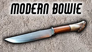 Making a Modern Bowie Knife ⚒ (No Talking  Just Forging)  [Blacksmith ASMR]