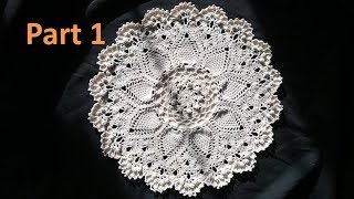 Advanced Pineapple Cluster Stitch Doily Crochet Tutorial -Part 1