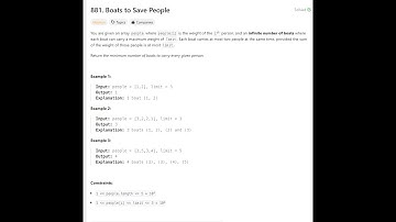 LeetCode 881: Boats to Save People | Solution Explained |