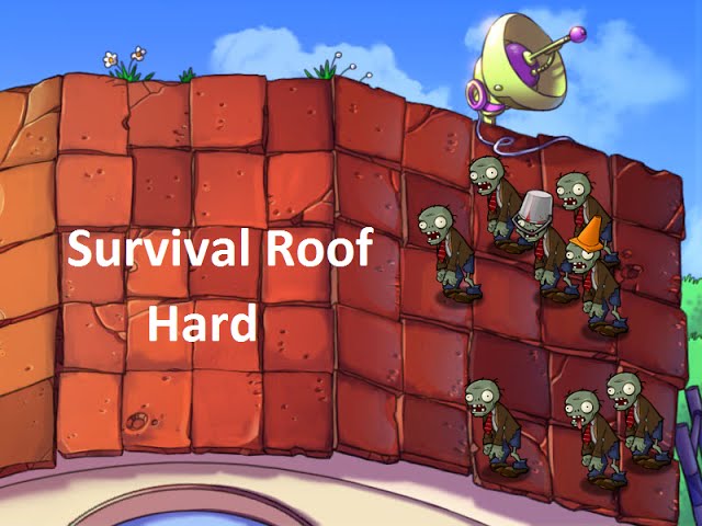 Old Version] Plants Vs. Zombies 2 Mod Pak - Suruival Roof (Hard