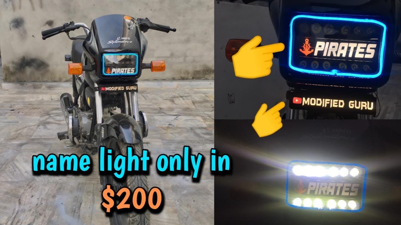 Modify splendor name Headlight only in₹200😱🥰 - YouTube