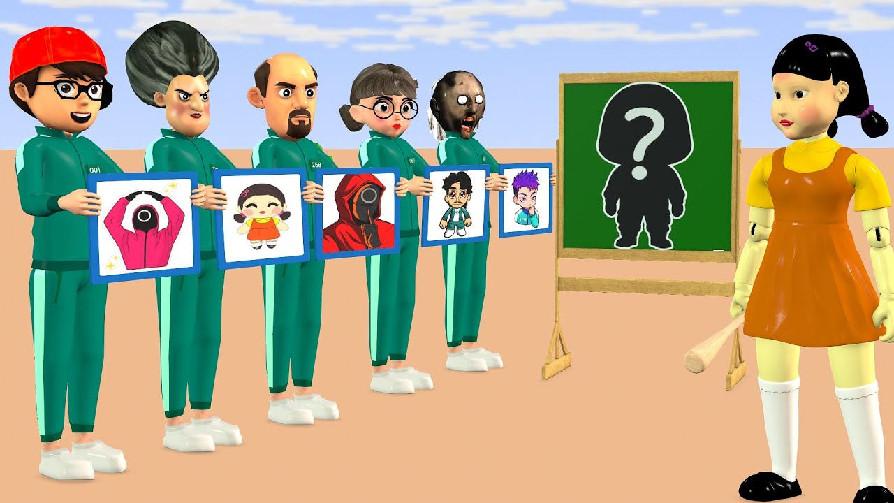 Scary Teacher 3D vs Squid Game Help Nick Guess Drawing Squid Game Guard Challenge