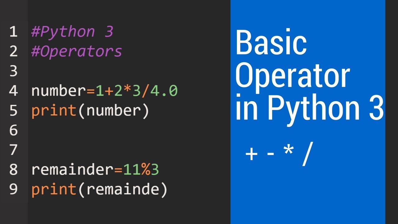 Python Tutorial: Using Basic Operators in Python (Beginner Level) - YouTube