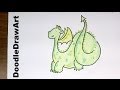 Drawing: How To Draw a Cute Cartoon Dragon - Step by Step drawing lesson for  beginners