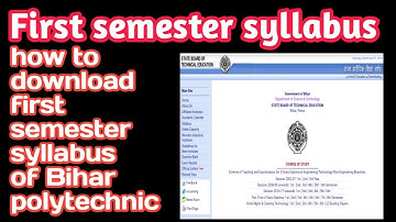 How to download first semester syllabus || Bihar polytechnic first semester syllabus