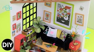 DIY Miniature Dollhouse Kit : Locuss Sitting Room Relaxing Crafts
