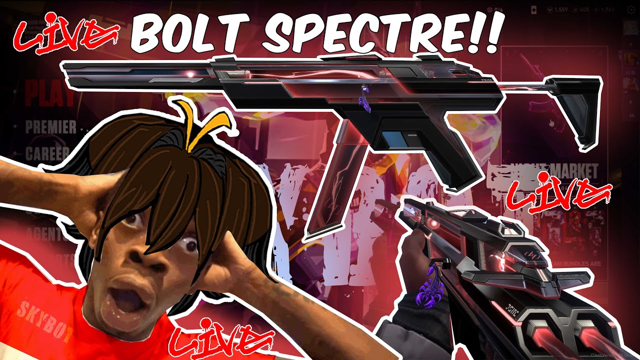 BOLT SPECTRE FINALLY Let's gooo! ️🙂 time to flex it LIVE! ⚡️🔥 #valorant ...