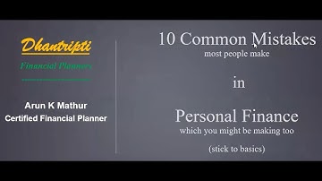 Webinar on 10 Common Mistakes in Personal Finance