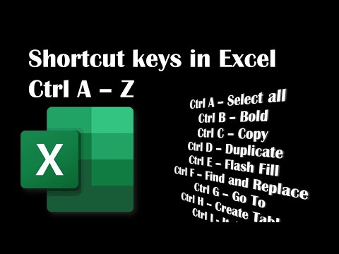 Ctrl A to Z Shortcut Keys in Excel | Useful Excel Tips