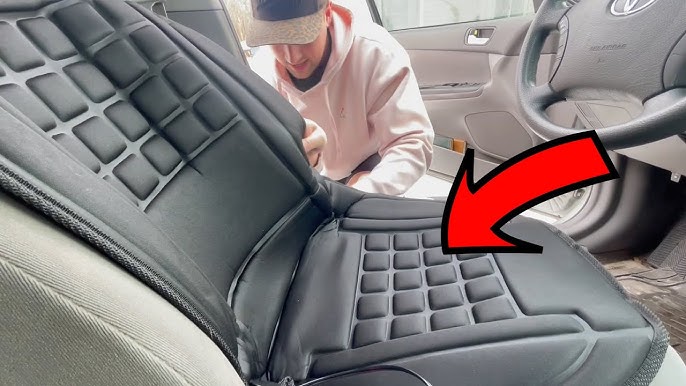 Sojoy Car Heated Seat Cushion,SUV Car Truck Seat Cover Sleek Design in  Luxury Leatherette Nonslip Seat Pad Universal Fits Seat Pad for