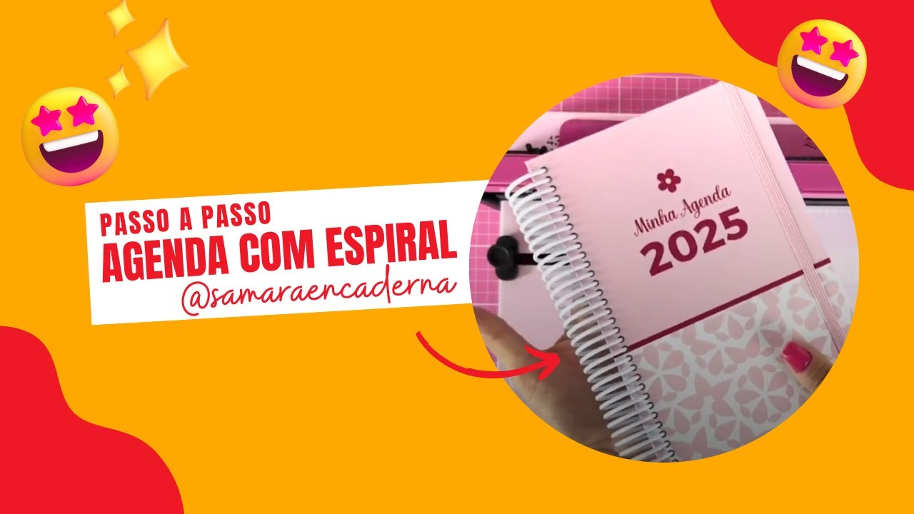 Capa do vídeo COMO USAR A ENCADERNADORA PARA CRIAR AGENDA ESPIRAL | Com Samara Vieira 🧡