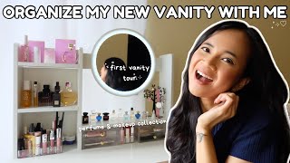 ORGANIZE MY NEW VANITY WITH ME 🎀 *FIRST VANITY TOUR*