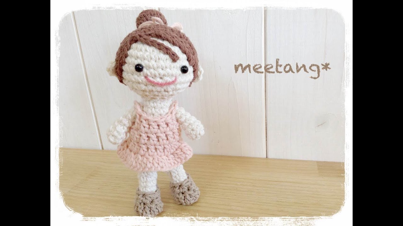 かぎ針編み How To Crochet A Amigurumi 5 6 ワンピース 人型のあみぐるみの編み方 Youtube