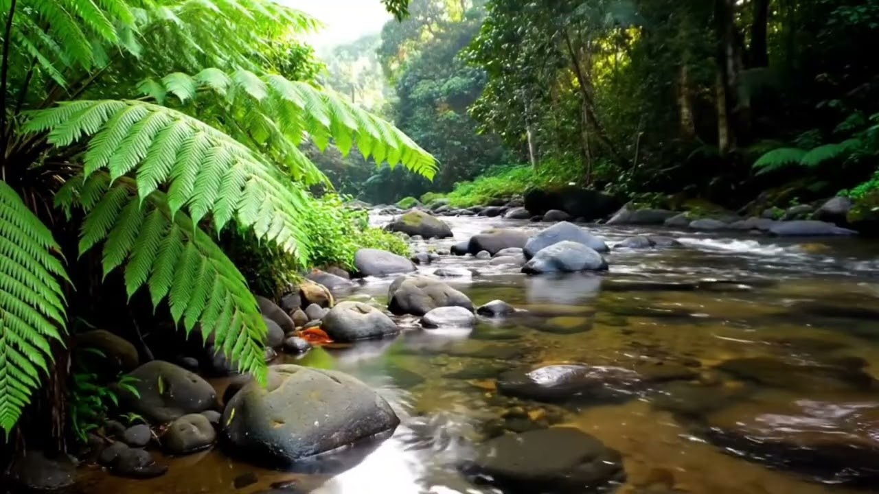 Night River Flow with Crickets and Wind