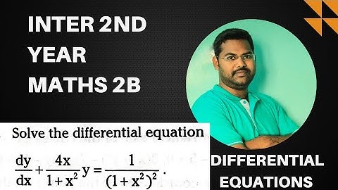 linear Differential Equations In y in Telugu@maths naresh eclass
