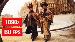 [1080p 60 FPS] City ​​streets and People in 1890s