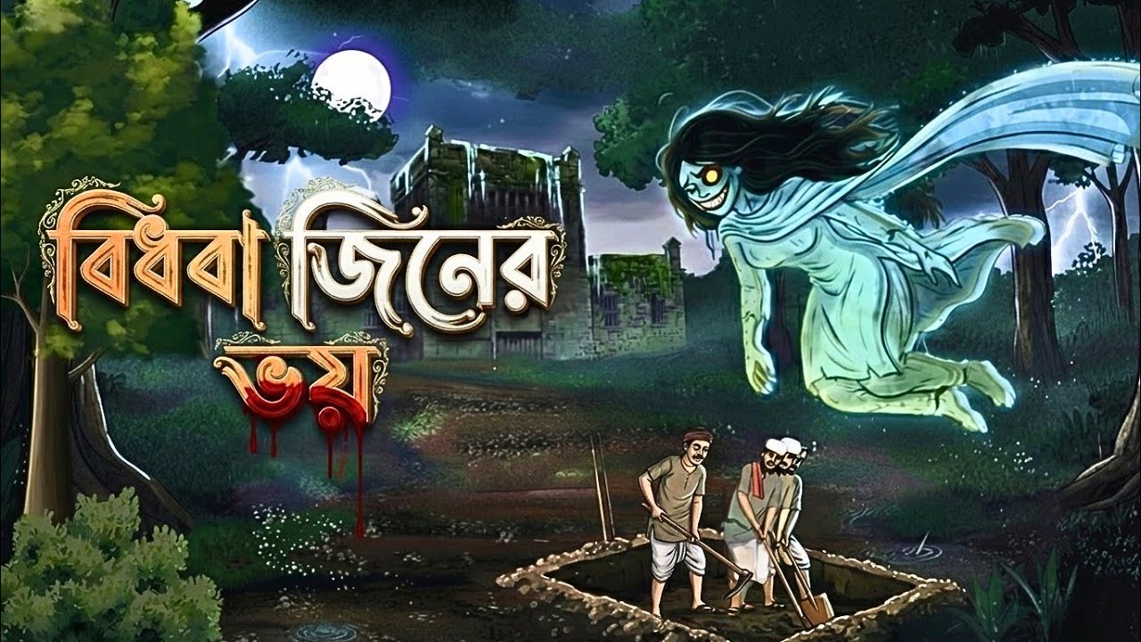 বিধবা জিনের ভয়!!| Bhuter Cartoon | Bangla Horror Animation | গ্রাম বাংলার ভূত | Bengali ভয়