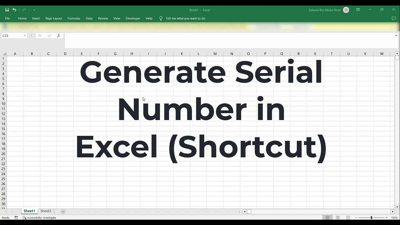 How To Generate Serial Number Shortcut Keyboard Alt H F I S In How To Generate Serial Number Shortcut Keyboard Alt H F I S In