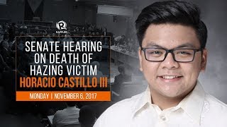 LIVE: Senate hearing on death of hazing victim Horacio Castillo III