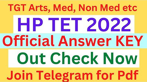 🛑👉Official HP TET Answer KEY OUT #hp_tgt_arts_answerkey2022