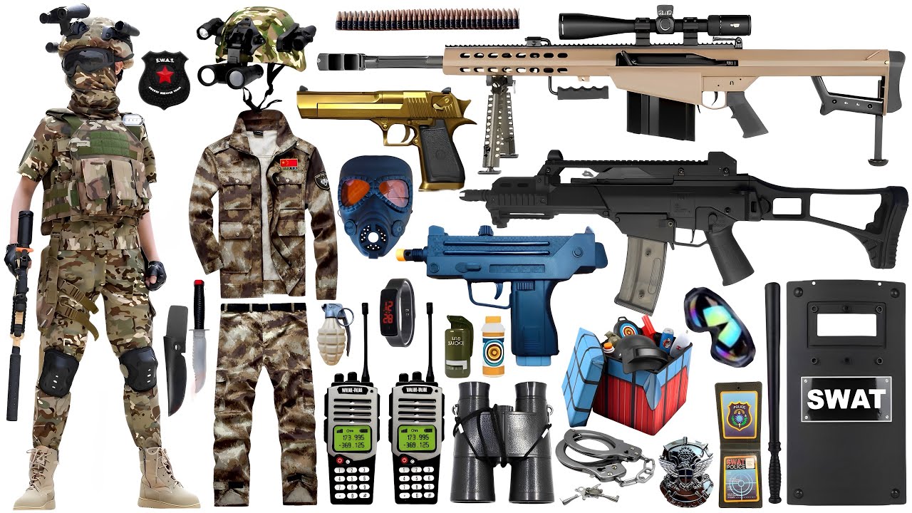 Special Police Weapon Toy Set Open Box | M4A1 Carbine Gun | Barrett Sniper Gun | Glock Pistol | Bomb