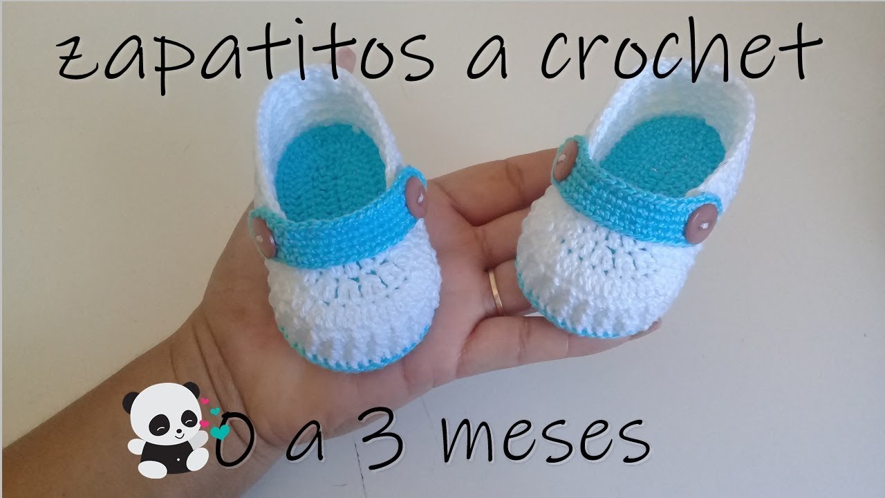 zapatos para bebe a crochet-0 a 3 - YouTube