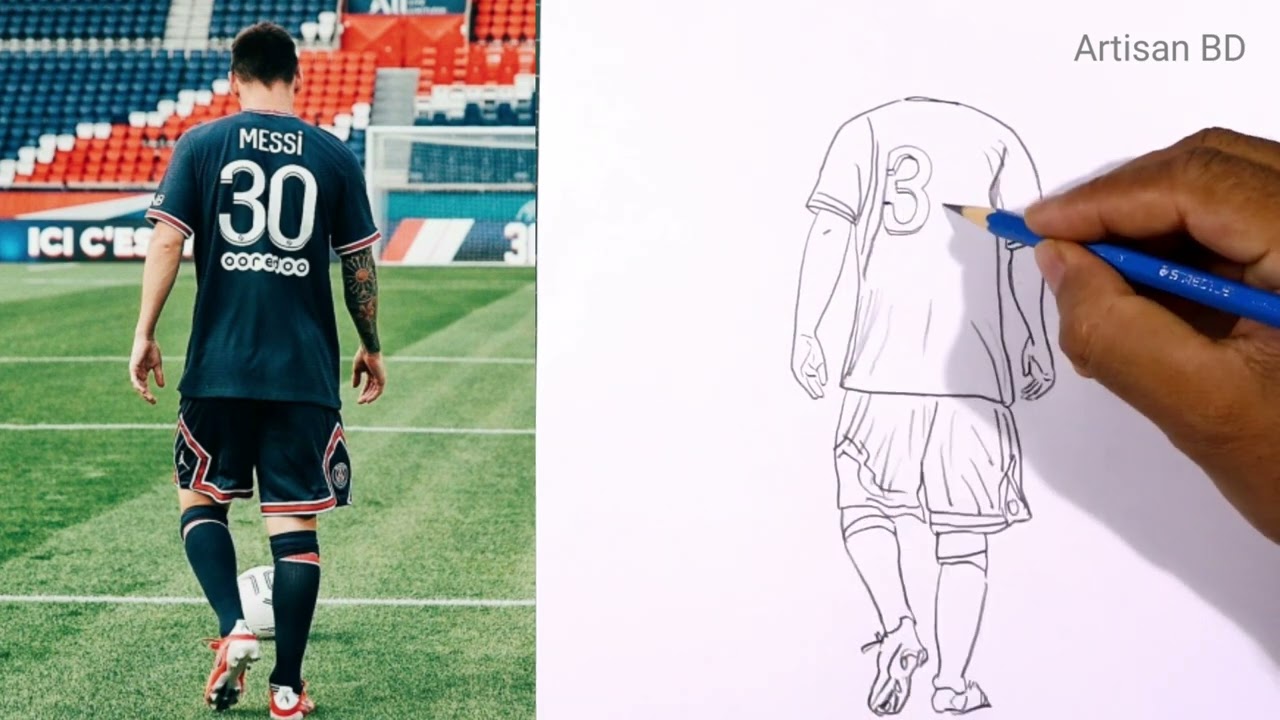 How To Draw Lionel Messi | Step By Step Very Easy Pencil Sketch ...