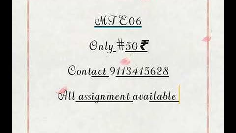 Mte 06 solved assignment 2019 #only 35 all assignment#contact 8804321514(24 hour service)