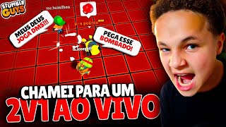 INVADI UMA LIVE DE STUMBLE GUYS NO TTK E CHAMEI PARA UM 2V1 DEI BOMBADO E AMASSEI!