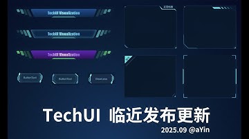 TechUI 临近发布进度更新  科幻组件库 数据可视化大屏组件库 数字孪生 数据大屏 2025年9月