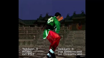 Comparison Tekken 3 on PS2 and via Bleemcast on Dreamcast