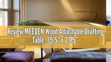 Review MEEDEN Wood Adjustable Drafting Table: 35.5" x 23.5" Art Drawing Desk with Various Height and