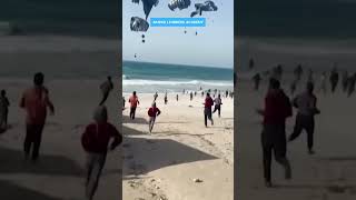 Humanitarian aid parachuted into Gaza