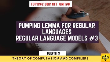 Pumping Lemma For Regular Languages - Lexical analyzer | NTA  UGC NET Unit 4 Topic 5 | Deepthi S -