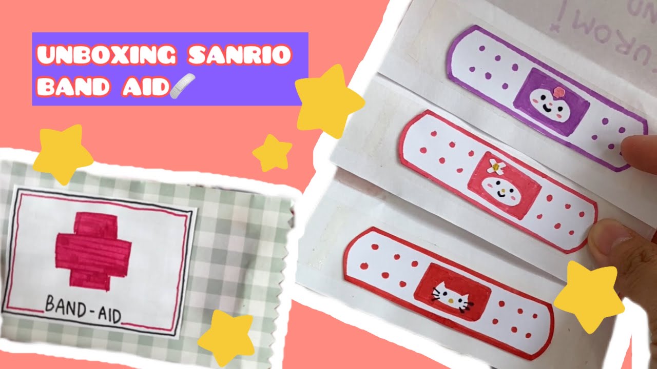 [🩹ASMR🩹] SANRIO Band Aid Unboxing | PAPER DIY | PAPER ASMR