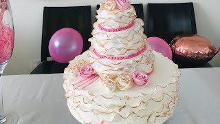 How To Decorate A Wedding Cake كيكة خطوبة وحفلات اربع طوابق سهلة للمبتدئين بدون تكلفة