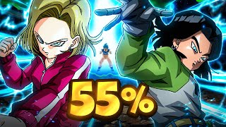 HOW GOOD IS DOKKANFEST TOP ANDROIDS 17 & 18 WITHOUT DUPES? 55%! (DBZ: Dokkan Battle)