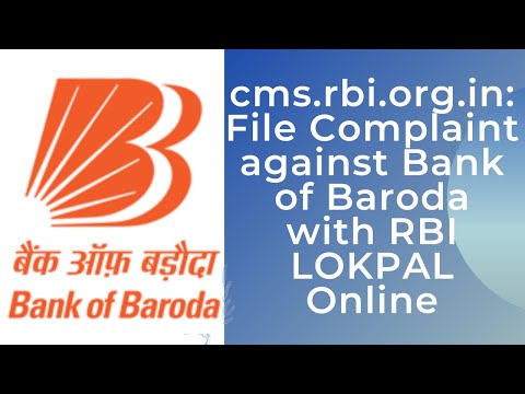 cms.rbi.org.in: File Complaint against Bank of Baroda with RBI LOKPAL Online