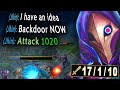 Defending a 800 HP Nexus and backdooring the enemy with 1020 AD Jhin.