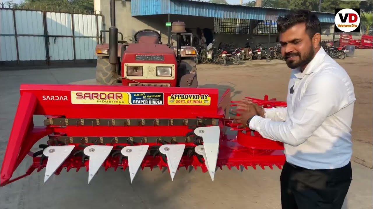 Tractor mounted reaper binder machine New model 2023 Full Review with