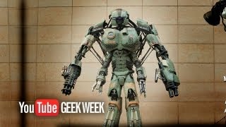 Giant Robot Mech WALKING TEST - YouTube Geek Week - Stan Winston School