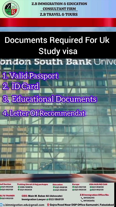 Required Document for UK Study VISA