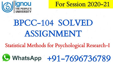 BPCC104 SOLVED ASSIGNMENT 2020-21 II IGNOU ASSIGNMENTS